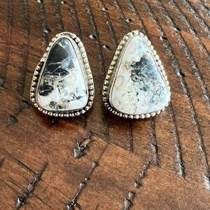 Genuine White Buffalo Stud earrings